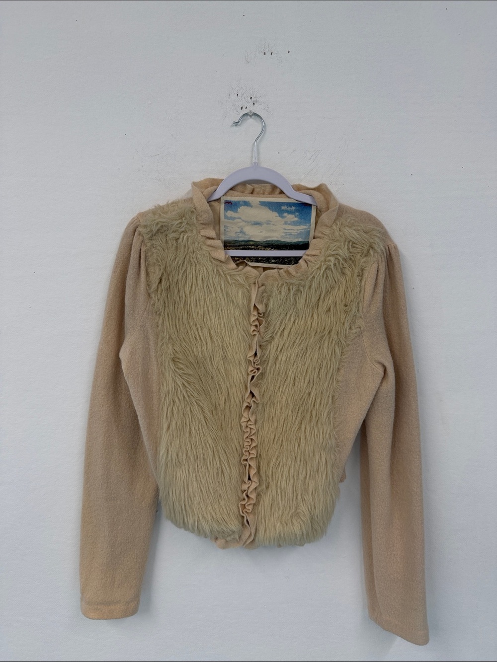 Anthropologie Faux Fur Embellished Sweater / Jacket
